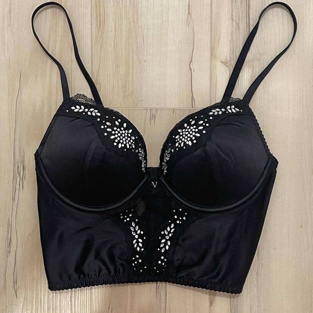 Victoria Secret Elegant Black Embellished Women's Bralette